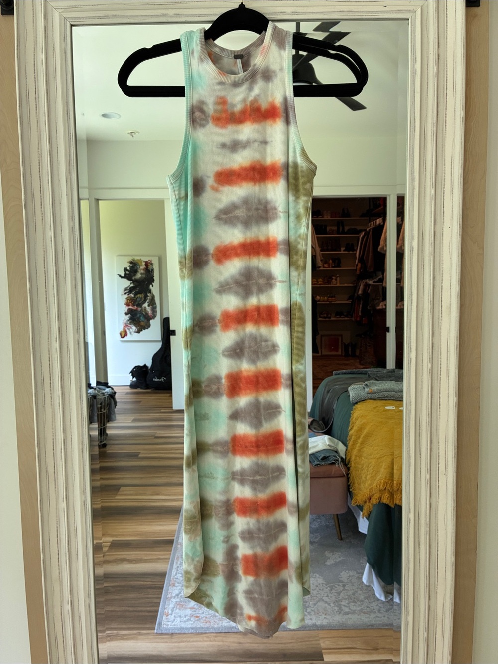 ✨CLOSET CLEAROUT✨YFB Sleeveless Tie-Dye Maxi Dress in Mint & Rust size XS EUC